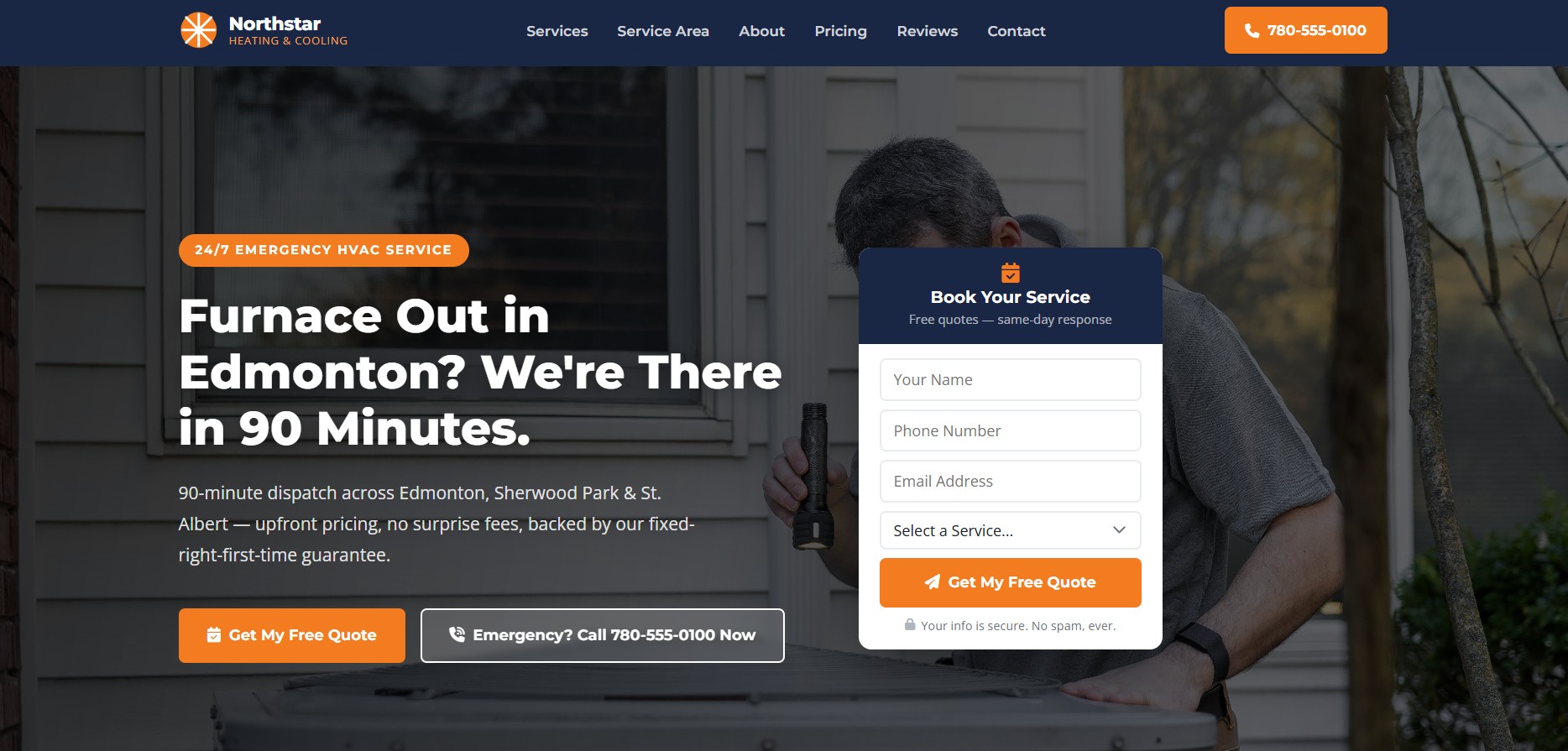 Northstar Heating and Cooling website preview